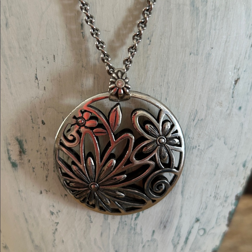 Brighton - Floral Silver Pendant Necklace see pictures for length & extension